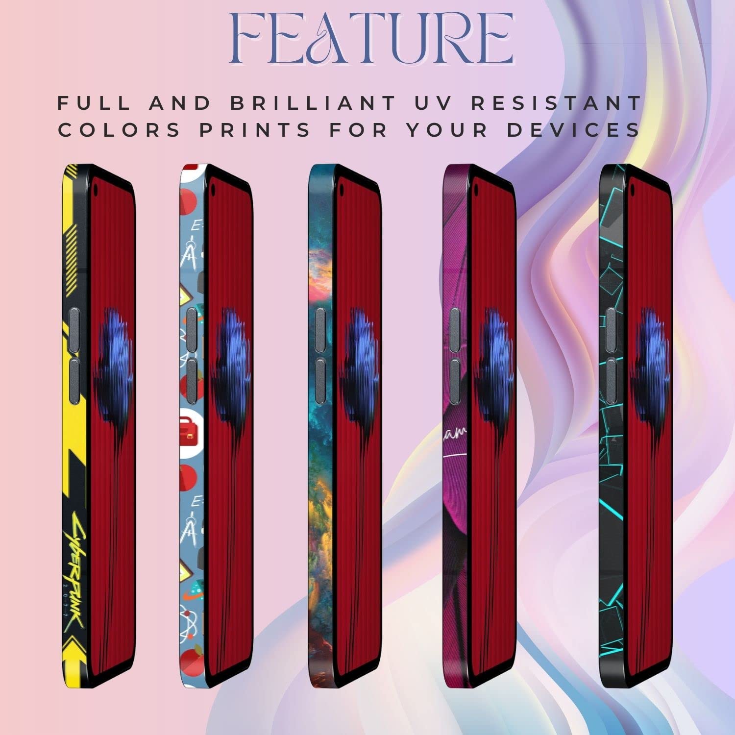 FCS Side Panel Vinyl Sticker Edge Skin Protector for iPhone 13 Mini - Chrome Film Wrap Decal | Full Side Coverage Vinyl Stickers (FCS-18) | Perfect for Customization, Scratch Protection & Phone Personalization