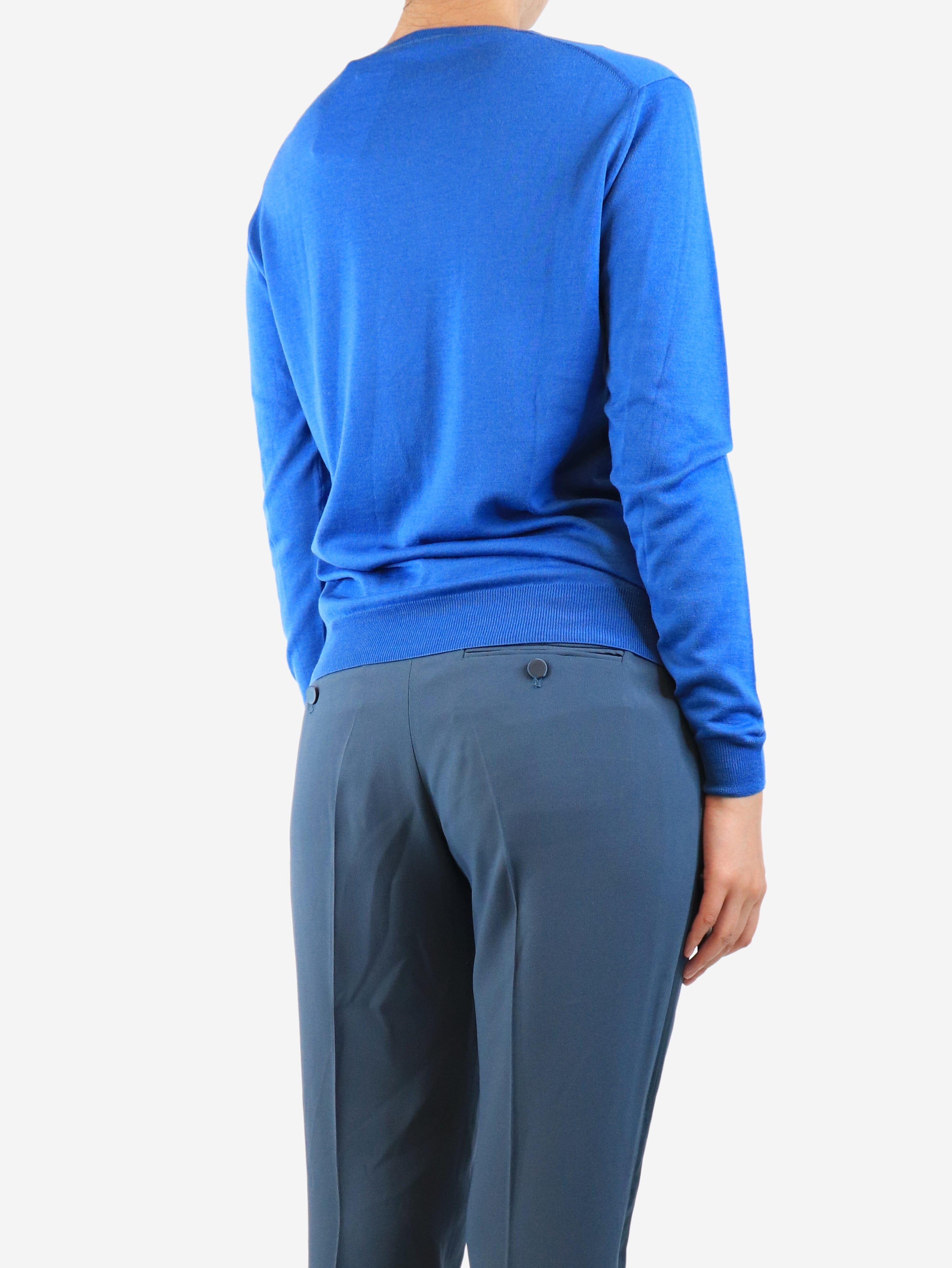Blue Wool Sweater for Women - Size UK 8 (US 6) | Soft & Warm Winter Pullover | Perfect for Office, Casual Outfits & Holiday Gatherings