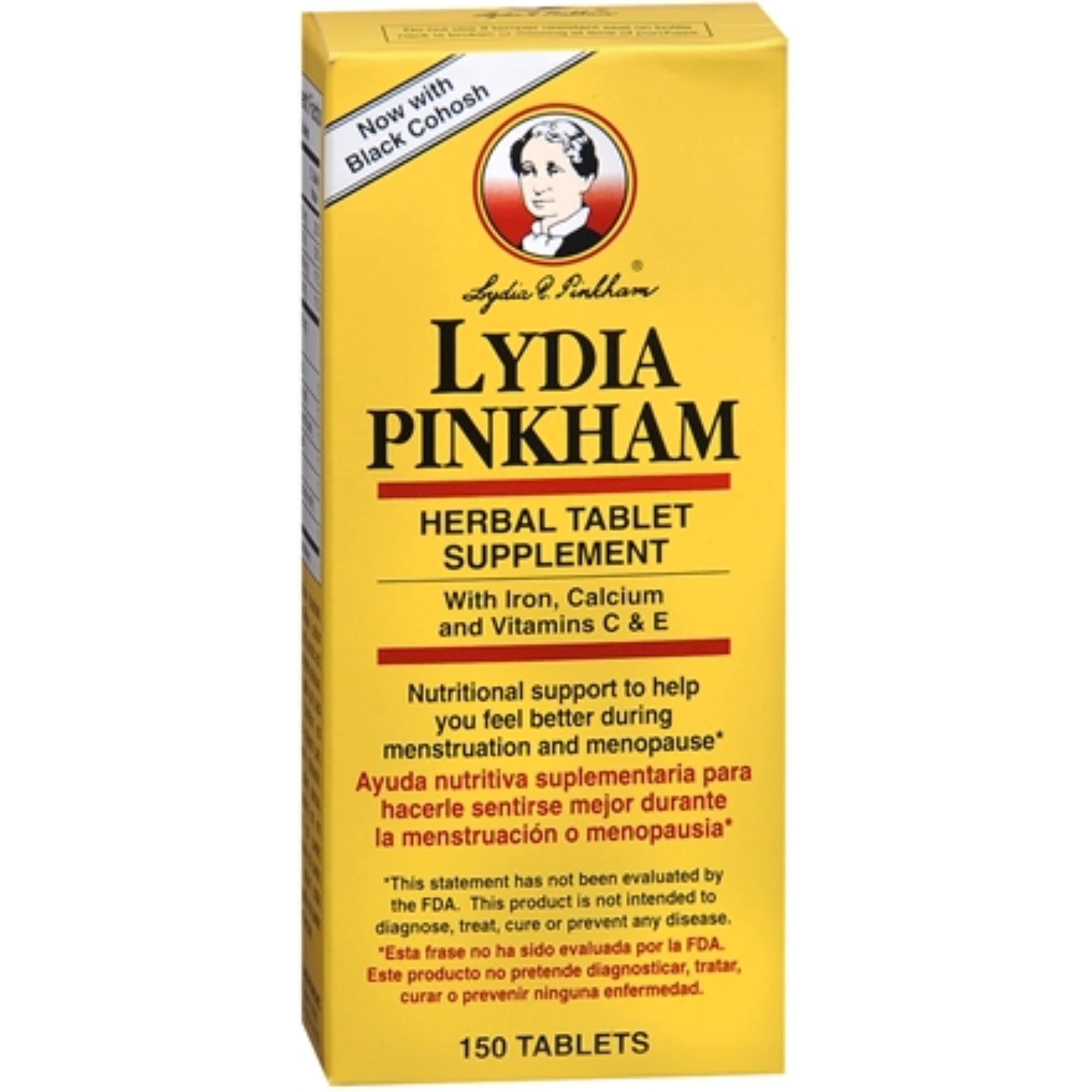 Lydia Pinkham Herbal Supplement Tablets - 150 Count (Pack of 4) | Natural Women's Health Support | Menstrual Comfort & Menopause Relief