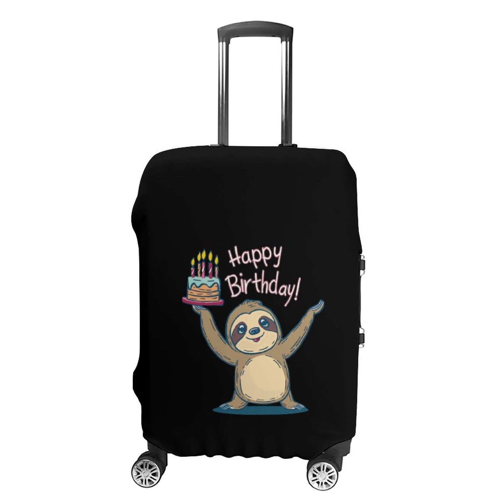 Sloth Happy Birthday Luggage Cover - Waterproof Washable Suitcase Protector for Travel Bags | Perfect for Birthday Gifts, Airplane Travel & Vacation Protection