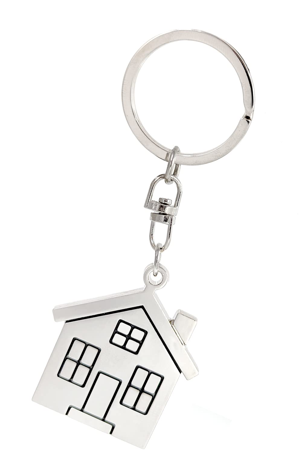 Stamped Metal House Keychain - Elegant Keyring with Custom House Pendant Charm - Perfect Real Estate Closing Gift for Homeowners & Housewarming Present - Ideal for New Homeowners, Realtor Gifts, and House Keys Organization