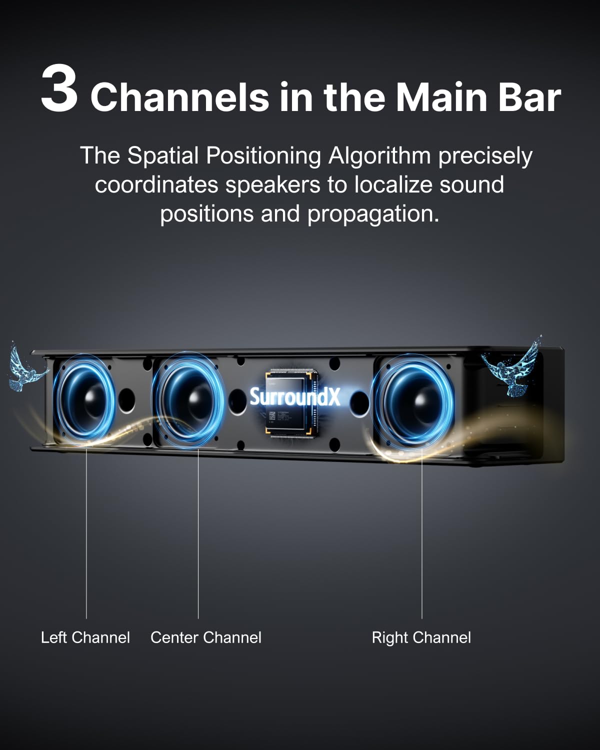 ULTIMEA D80 7.1 Channel Dolby Atmos Sound Bar System with 460W Power & Wireless Subwoofer - Home Theater Surround Sound for TV, Movies & Gaming - Includes 4 Wired Speakers & Smart App Control (2025 Upgrade)