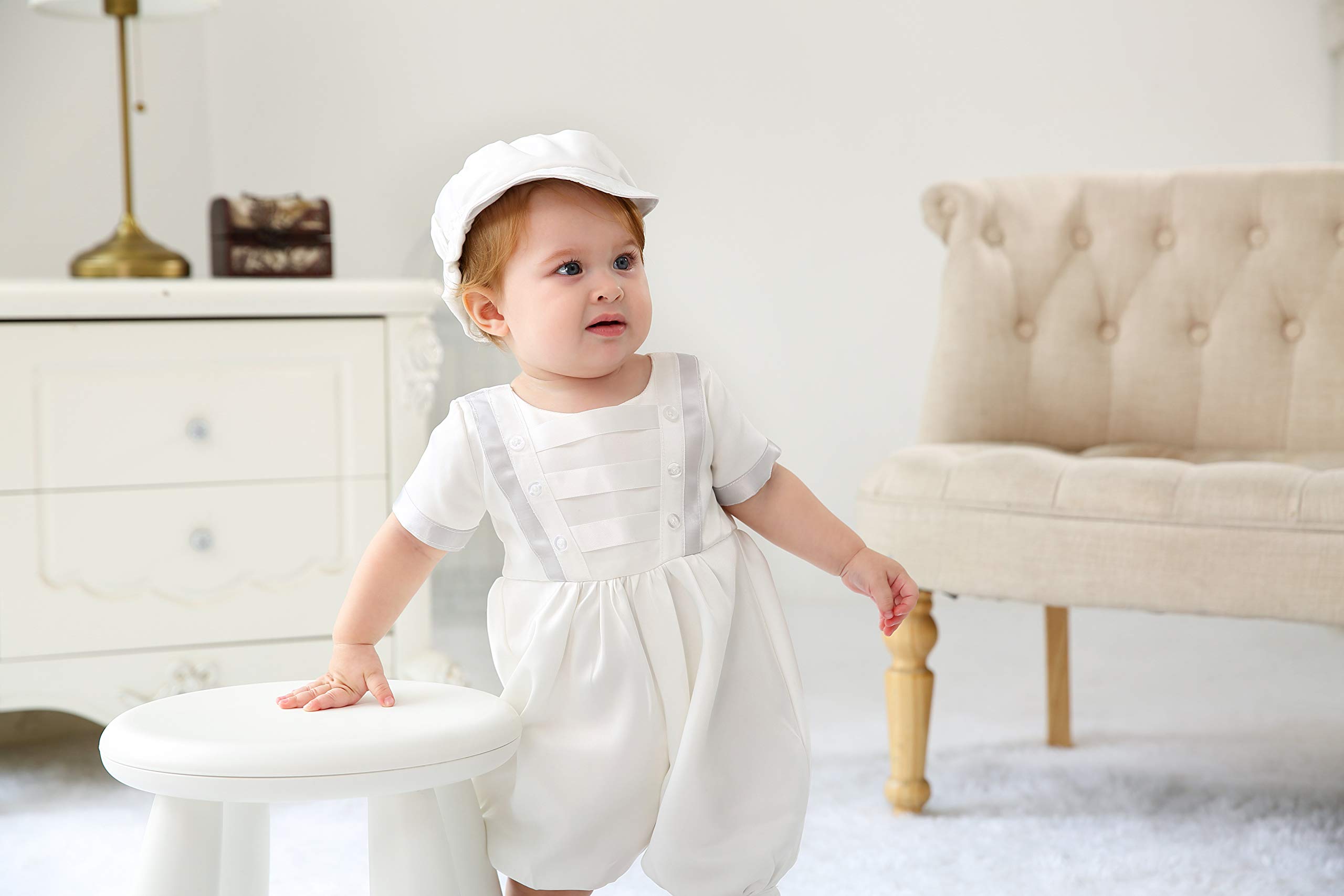 Glamulice Baby Boy Christening Outfit - Baptism Romper & Christening Clothes for Infants | Perfect for Church Ceremonies, Baptisms & Special Occasions
