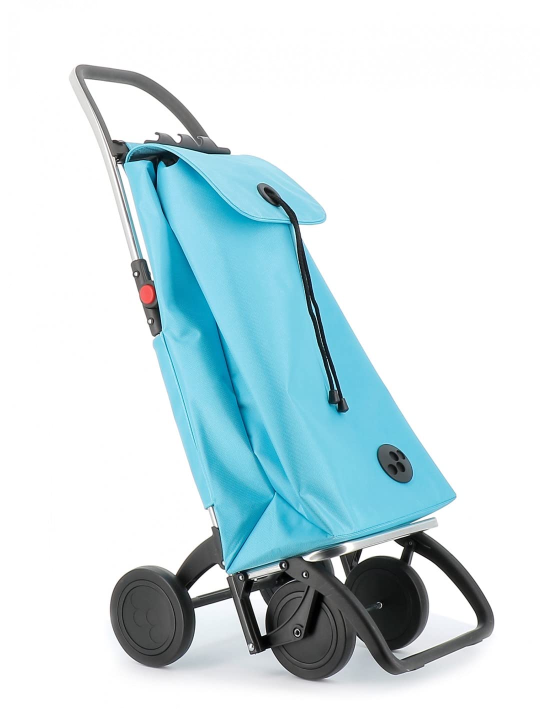 Rolser I-Max MF 4 Wheel Foldable Shopping Cart - Light Blue | Collapsible Grocery Trolley for Supermarket, Travel & Outdoor Use