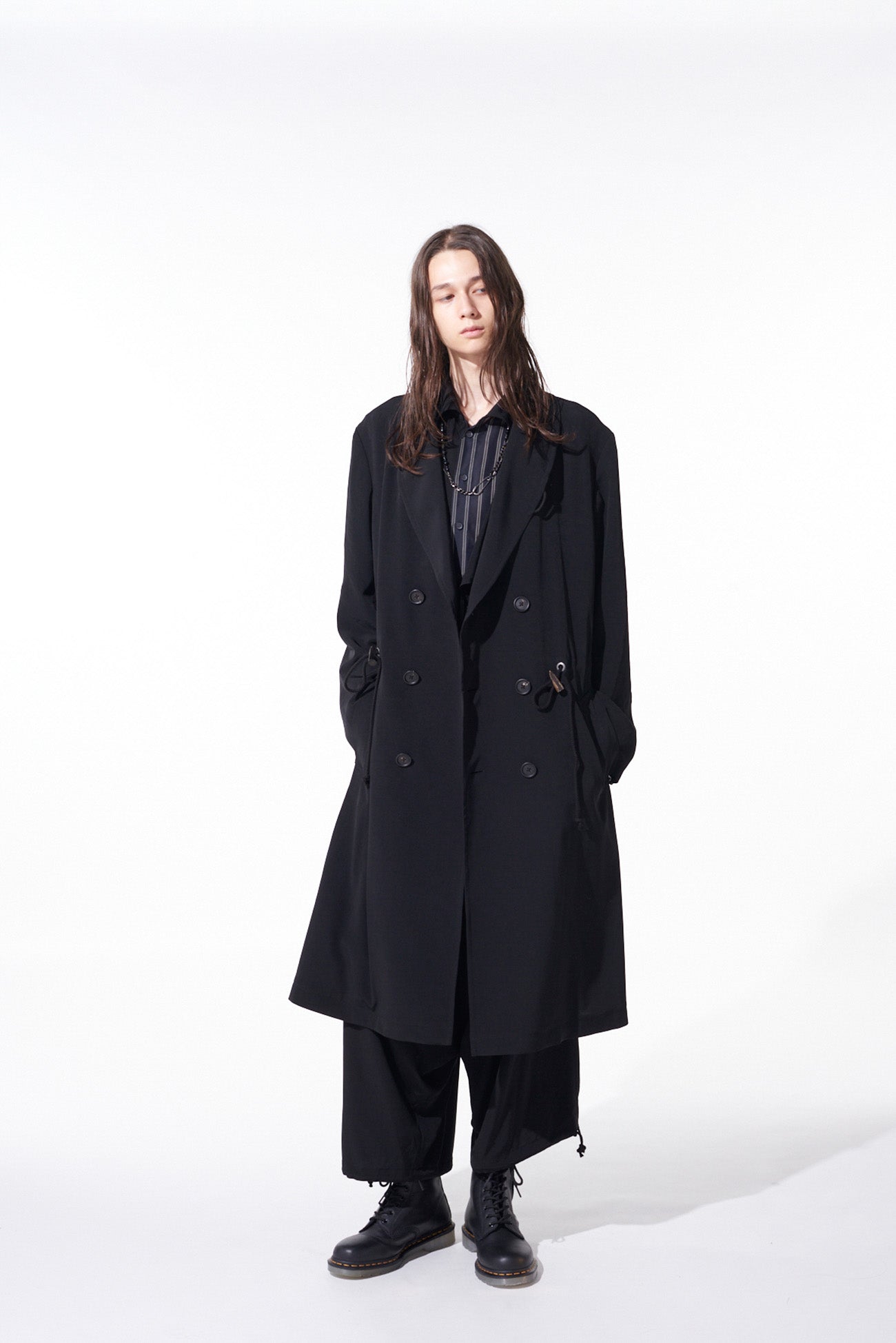 Elegant Crepe de Chine Shawl Collar Double Breasted Coat for Women - Perfect for Office Wear, Evening Events & Fall Outerwear