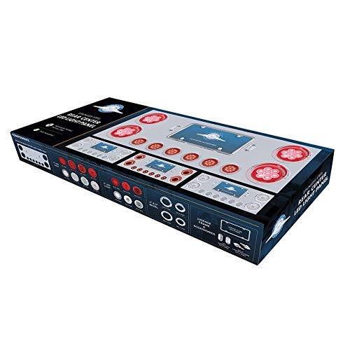 C2W Stainless Steel Rear Center Panel with Red LED Lights, Clear Lens & Chrome Bezels for Semi Trucks - Perfect for Night Driving & Enhanced Safety