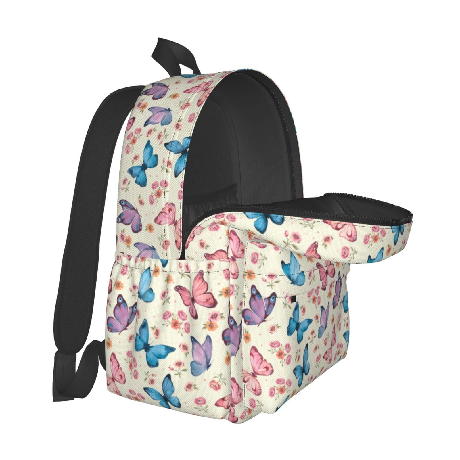 Butterfly Print Travel Backpack for Women & Men - 17 Inch Laptop Backpack, Lightweight Carry On Backpack for Work, School, Hiking, Camping & Outdoor Adventures - Perfect Gift for Travelers & Students