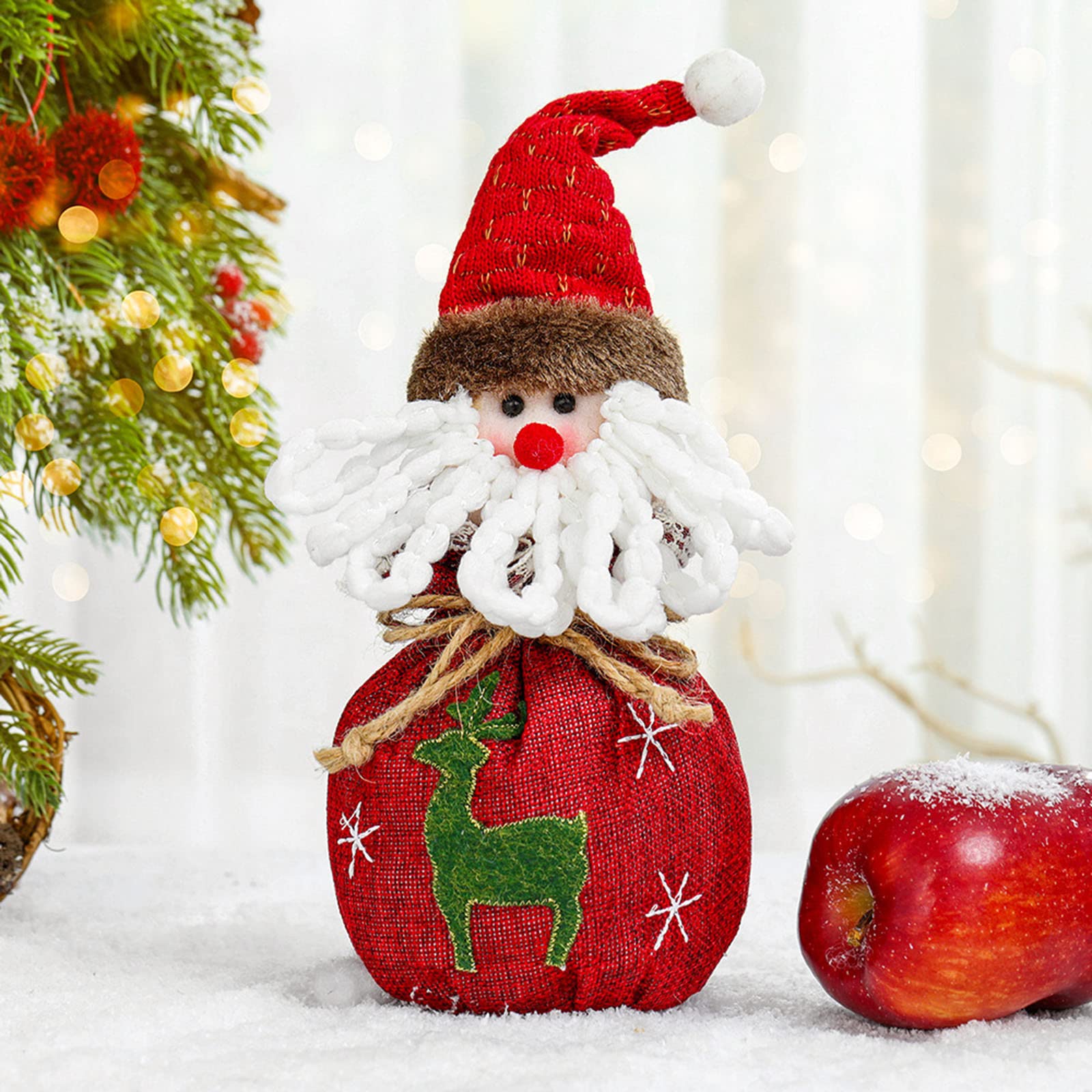 Christmas Decorations Clearance - Santa Snowman Gift Bags, Candy Bags & Christmas Eve Apple Storage Bags for Holiday Decor | Winter Indoor Home Decorations & Xmas Party Supplies | Perfect for Gift Wrapping, Tree Decor, and Festive Celebrations