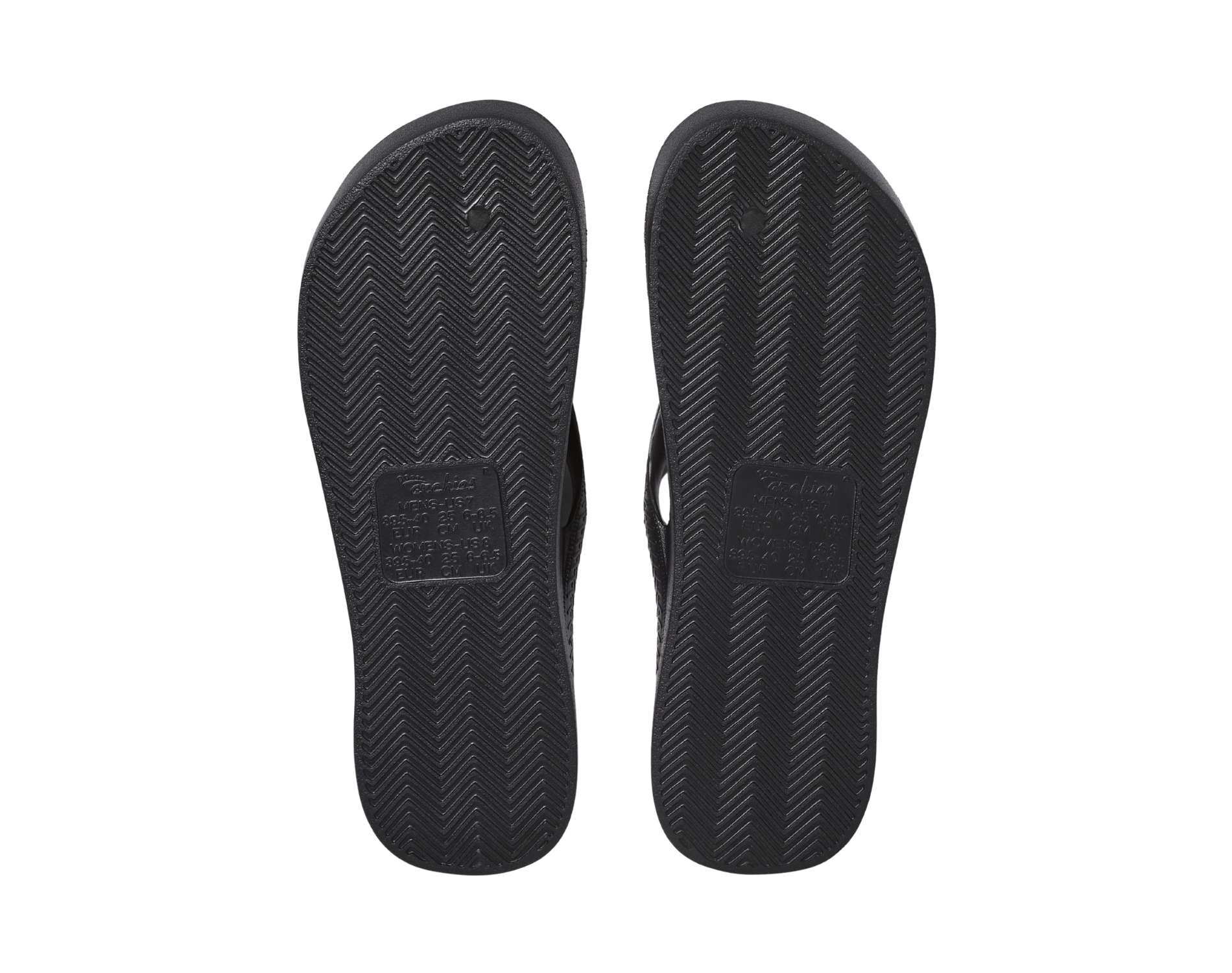Archie's Arch Support Thongs for Women - Black Comfort Sandals with Orthotic Support - Perfect for Walking, Travel & Everyday Wear