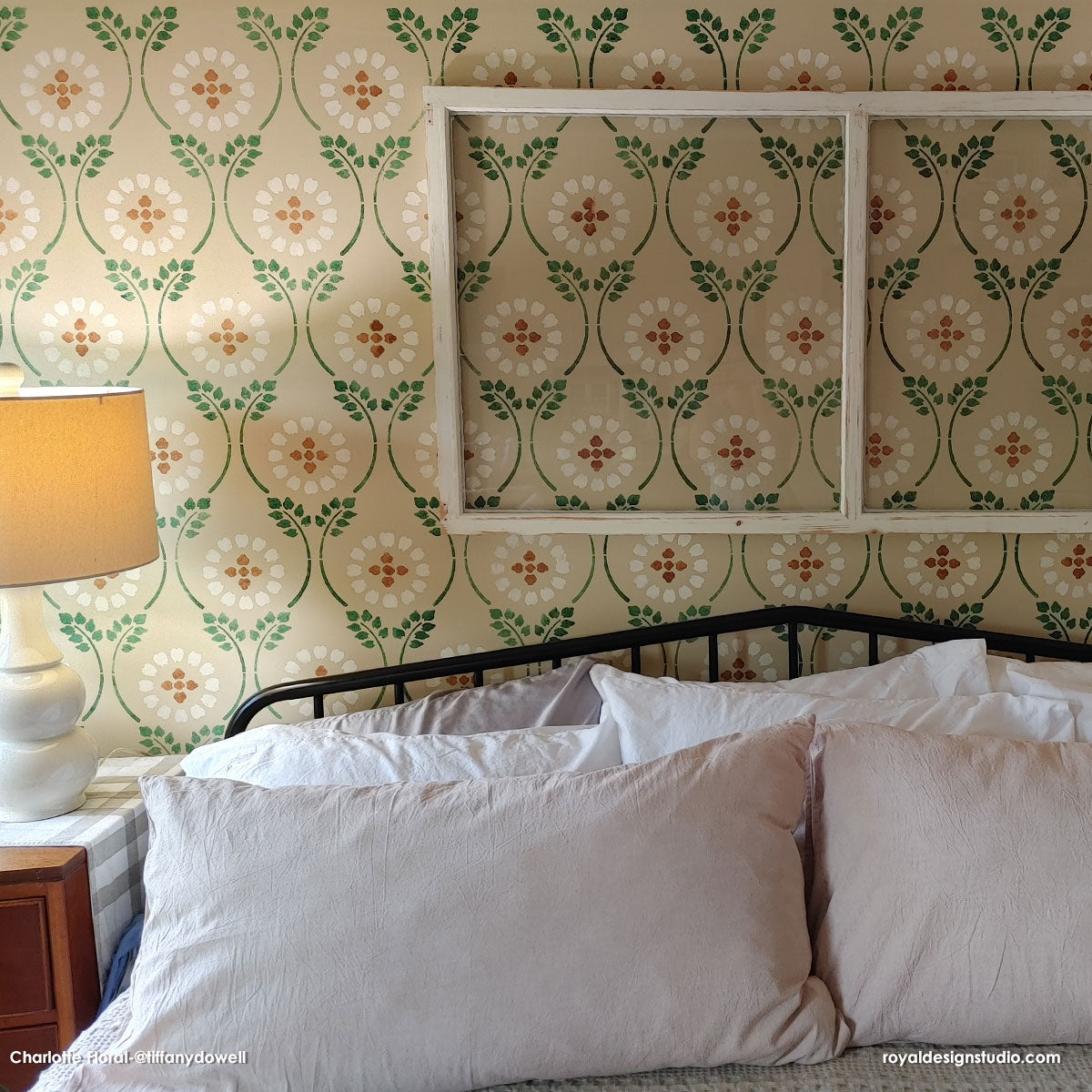 Charlotte Country Floral Trellis Wall Stencil - Reusable DIY Painting Template for Home Decor, Furniture & Craft Projects - Perfect for Bedroom, Nursery, Living Room Accent Walls