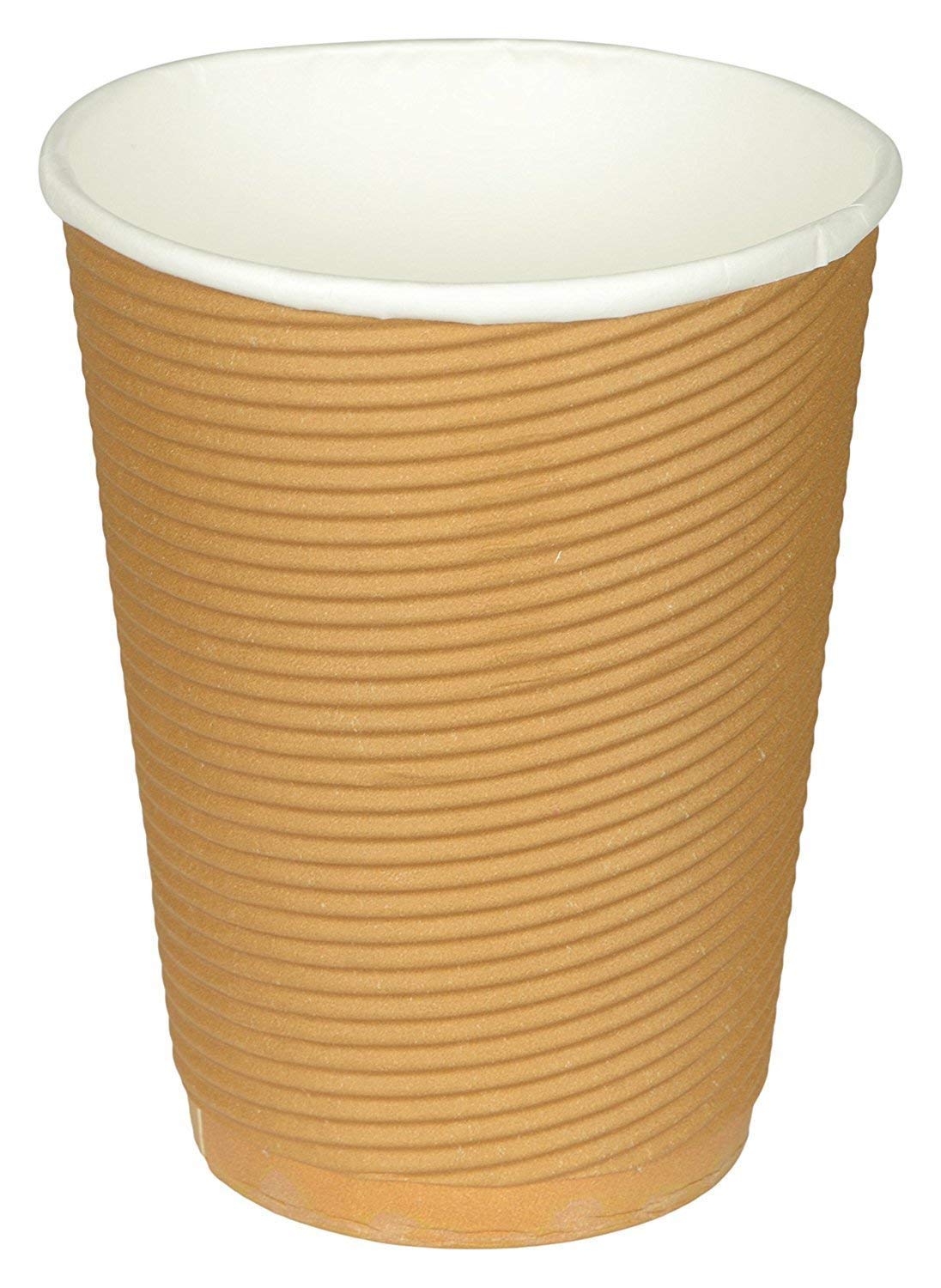 SANWALSA 25-Pack 240ml Eco-Friendly Ripple Paper Cups | Leak-Proof Disposable Hot & Cold Drink Cups | Thick & Durable Brown Coffee Cups for Office, Cafes, and Parties