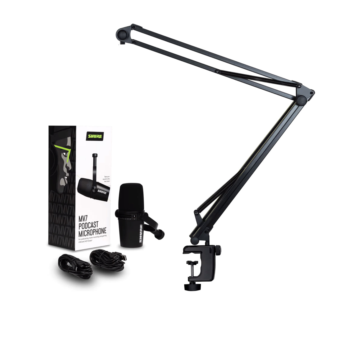 Shure MV7 USB/XLR Dynamic Podcast Microphone for Streaming, Recording & Voiceovers - Professional Studio-Quality Sound for Podcasters, Gamers & Content Creators