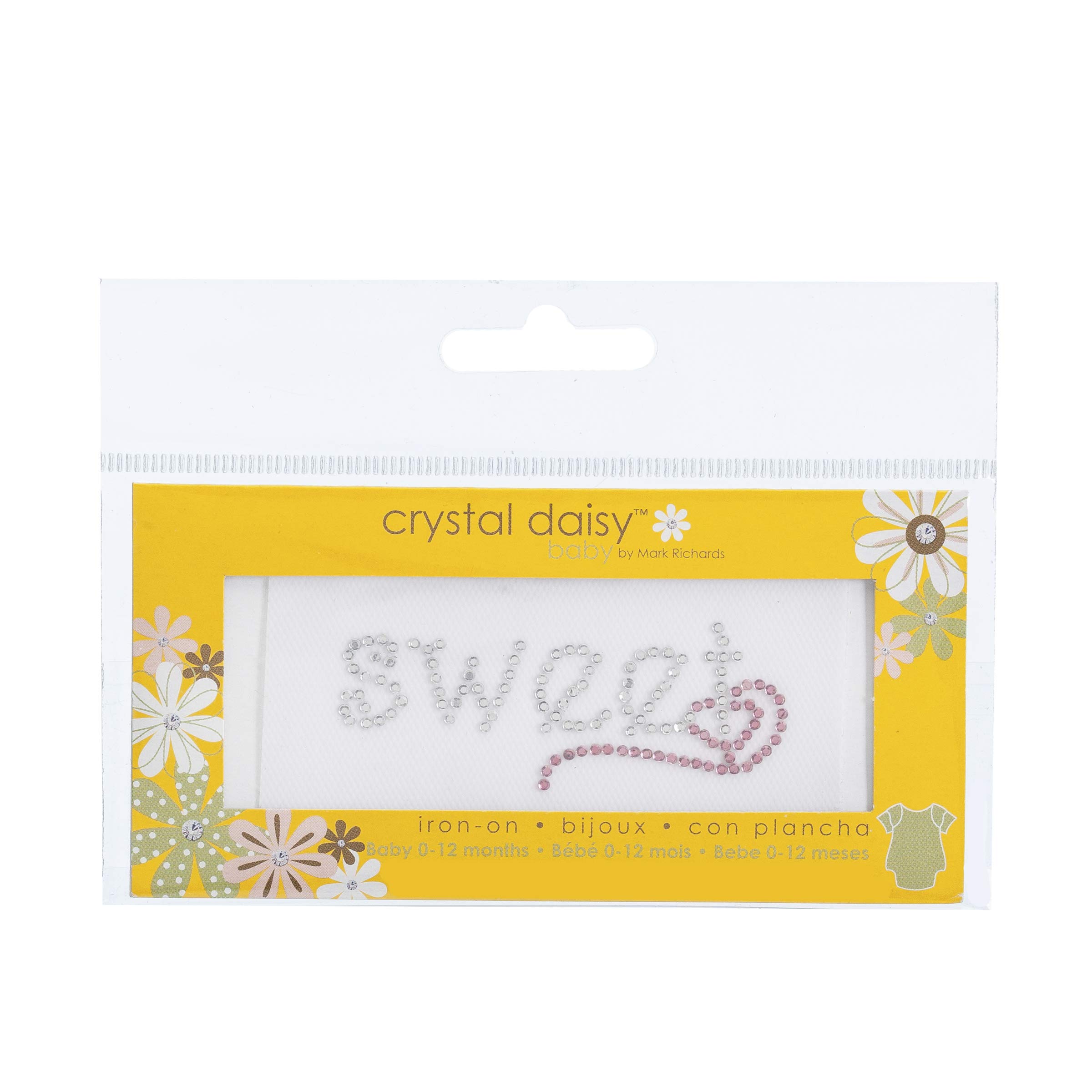 Crystal Daisy Iron-On Baby Bling - Pink Sweet Rhinestone Applique for Girls' Clothing, DIY Outfits & Accessories | Perfect for Onesies, T-Shirts, Headbands & More