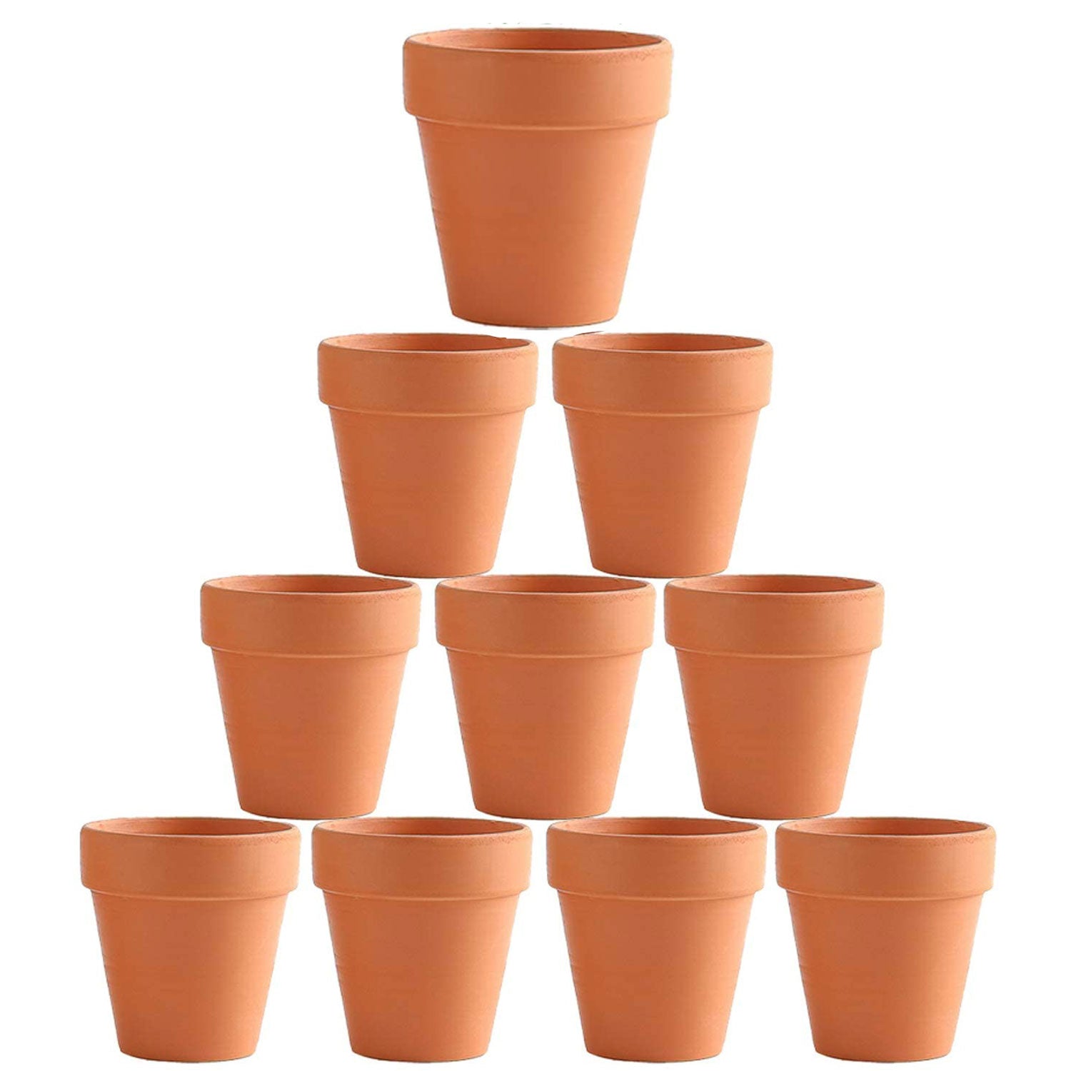 10 Pack 5cm Clay Ceramic Flower Pots with Drain Hole - Small Planters for Succulents, Cactus, Herbs & Seedlings - Perfect for Indoor Gardening, Windowsill Decor & Nursery Plants