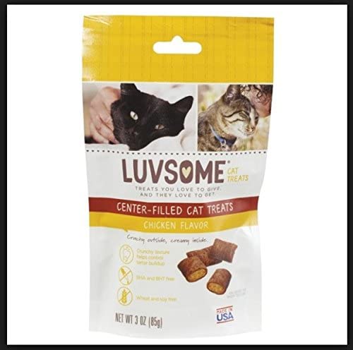 Luvsome Chicken Flavor Cat Treats - Healthy & Delicious Snacks for Indoor & Outdoor Cats - Perfect for Training, Rewards & Bonding Time