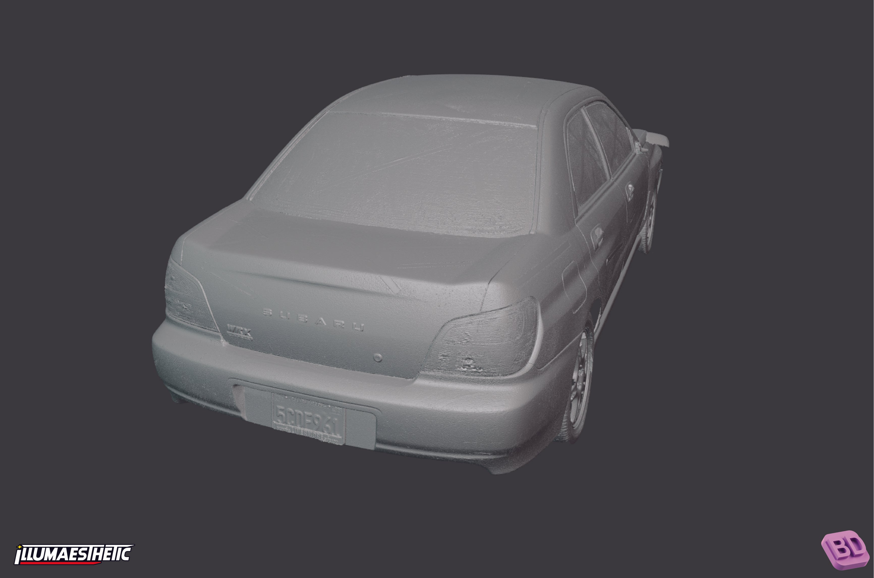 Subaru Impreza WRX STI Bugeye (GD) 3D Scan Model for 2001-2003 - Perfect for Car Enthusiasts, 3D Printing, and Automotive Design Projects