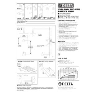 Delta Vero 13 Series Single-Handle Shower Trim Kit with H2Okinetic Shower Head - Brushed Nickel Finish (T14253-SSH2O) - Perfect for Bathroom Renovation & Modern Home Upgrade (Valve Sold Separately)