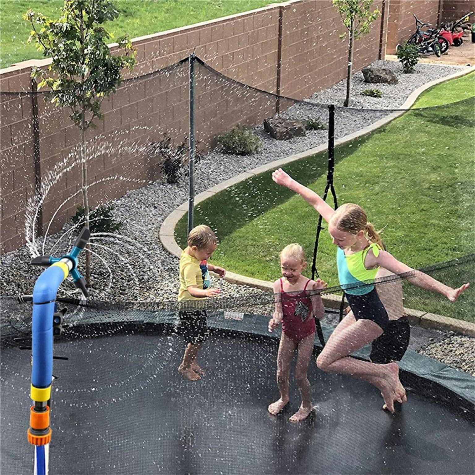 360° Rotating Trampoline Sprinkler for Kids - Outdoor Water Park Toy with Whirl Spray, Summer Backyard Water Game for Trampoline Fun (Blue) | Perfect for Birthday Parties, Family Gatherings & Summer Outdoor Activities