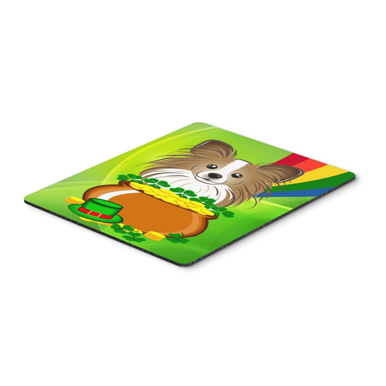 Caroline's Treasures BB1992MP Papillon St. Patrick's Day Mouse Pad - Large Washable Non-Slip Desk Mat for Home Office, Gaming & Computer Work - Perfect for St. Patrick's Day Decor & Daily Use