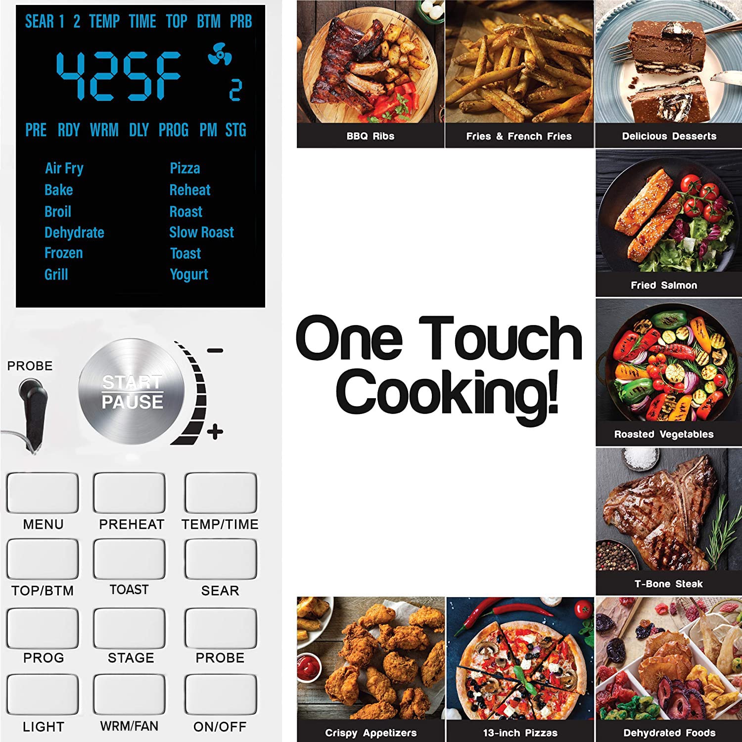 Nuwave Bravo 30QT Large Capacity Convection Toaster Oven Air Fryer Combo - Cook Whole Chicken & 13