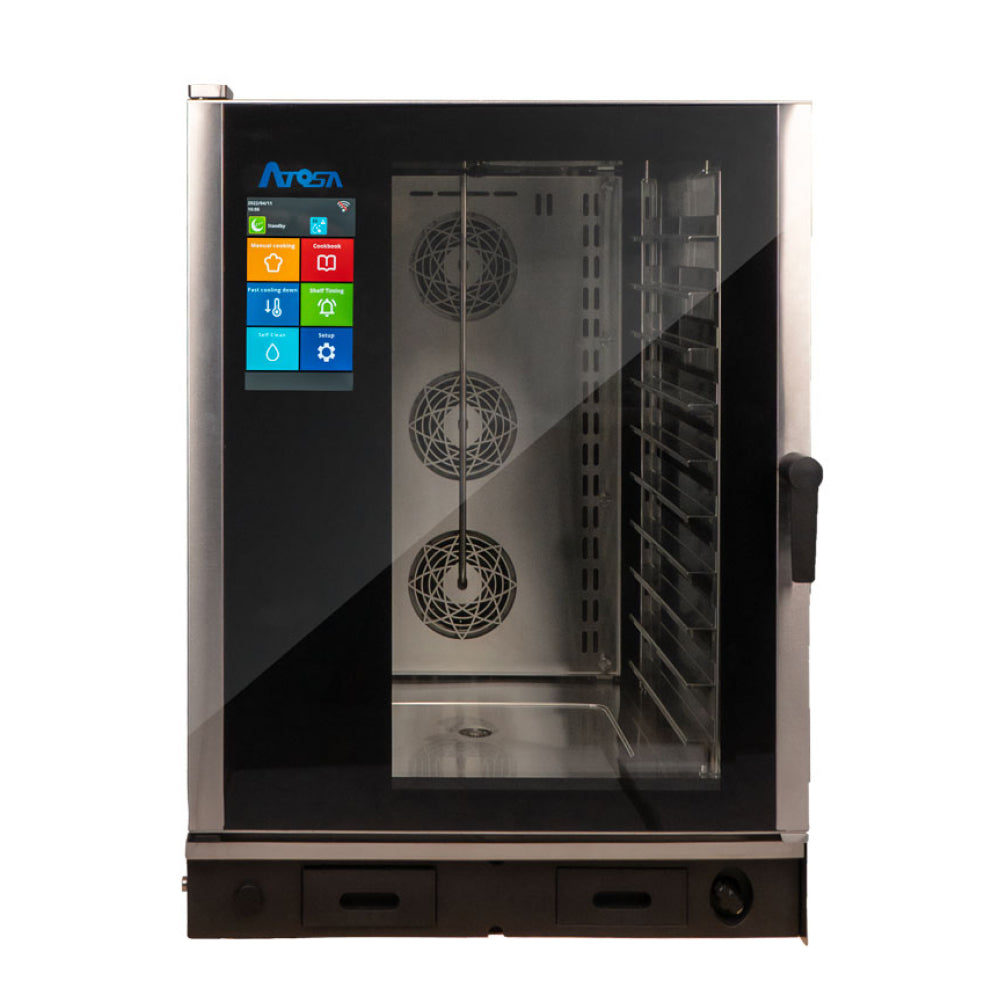Atosa AEC 1021E 10 Pan Smart Touch Electric Combi Oven 208/240V - Commercial Kitchen Equipment for Baking, Roasting & Steaming | Perfect for Restaurants, Bakeries & Catering Businesses