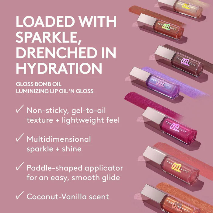 Fenty Beauty Gloss Bomb Universal Lip Luminizer - Hydrating Lip Gloss Oil for Shine & Plump Lips | Perfect for Daytime Wear, Night Out & Special Occasions