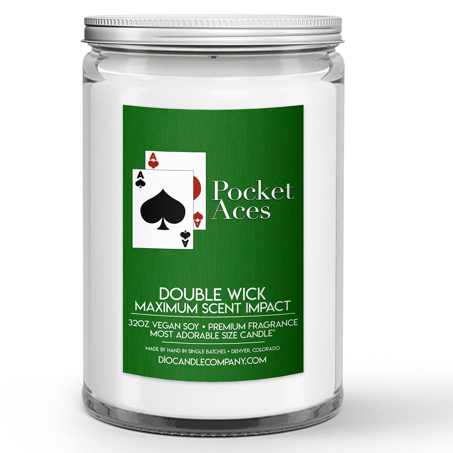 Pocket Aces 32oz Vanilla Tobacco Scented Soy Candle | Long-Lasting Fragrance for Home, Office & Relaxation | Aromatherapy & Gift Idea