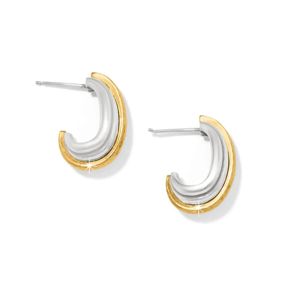 Brighton Ferrara Deco Small Hoop Earrings - 14K Gold Plated Minimalist Dainty Hoops for Women | Perfect for Everyday Wear, Office & Special Occasions
