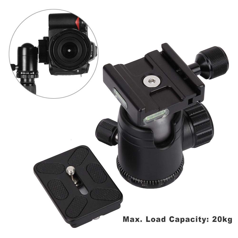 360 Degree Rotating Panoramic SLR Camera Tripod Ball Head with Quick Release Plate - 36mm Sphere & 60mm Plate for DSLR Photography, Vlogging, and Outdoor Shooting