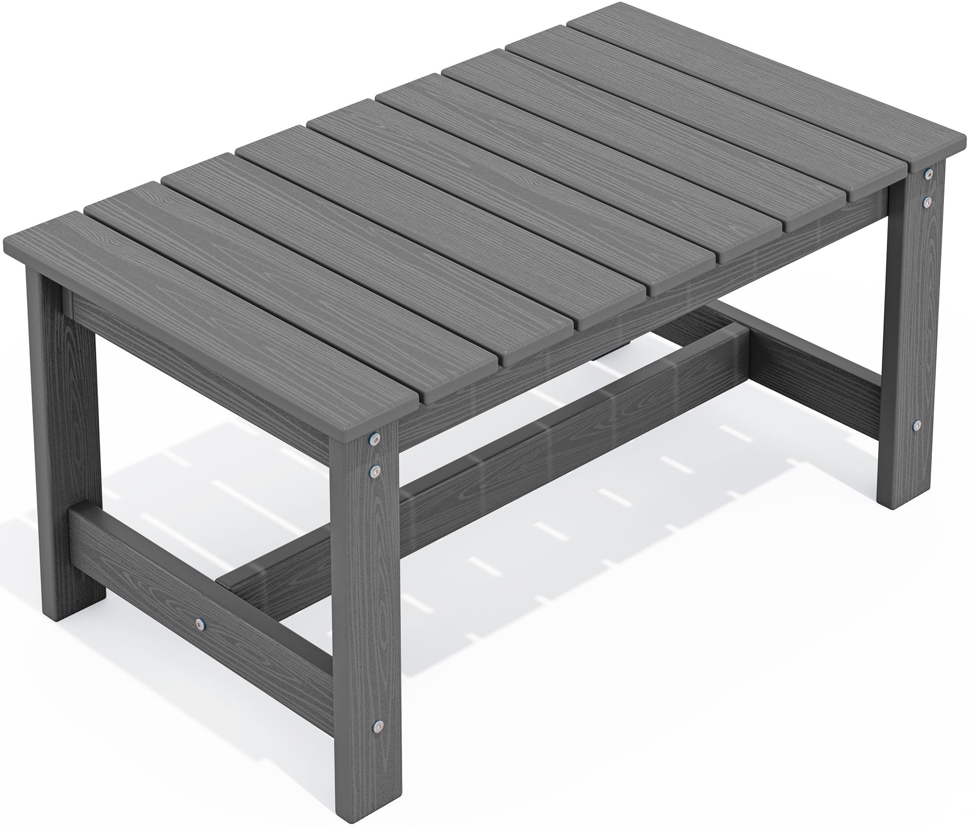 SERWALL Outdoor Coffee Table - Weather-Resistant HDPE Patio Table for Garden, Deck, Poolside (Grey) | Perfect for Backyard, Balcony & Outdoor Lounge Areas