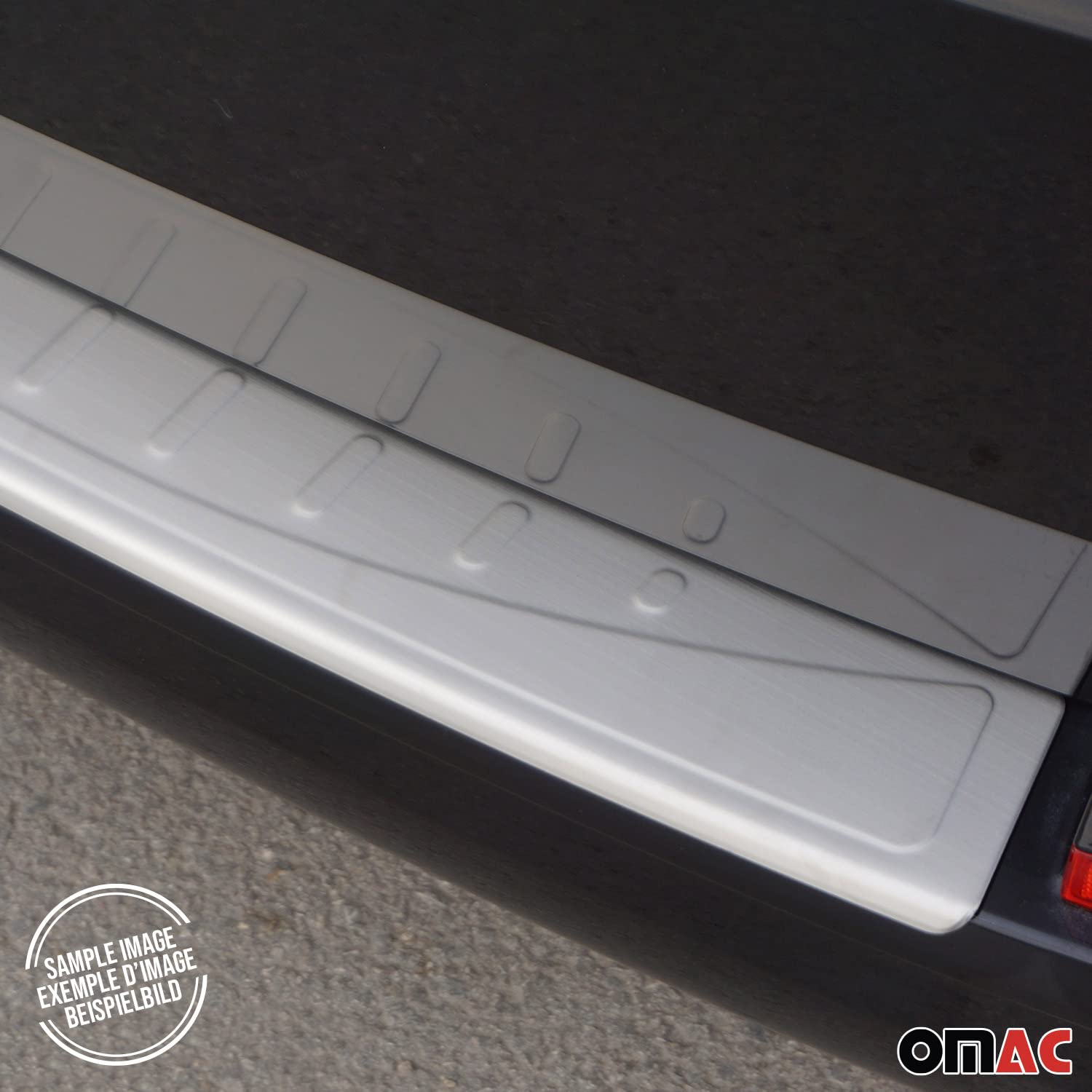 OMAC Brushed Steel Rear Bumper Sill Cover for Mercedes Sprinter W907 W910 (2019-2025) - Durable Protection & Stylish Upgrade for Van Exterior