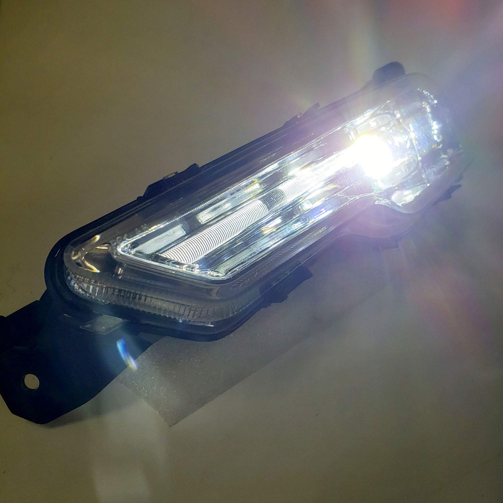 LEDIN Built-in LED Fog Lights for 2017-2018 Ford Fusion - OE Style Clear Lens with Switch, Bezels & Wiring Kit - Perfect for Night Driving & Foggy Conditions