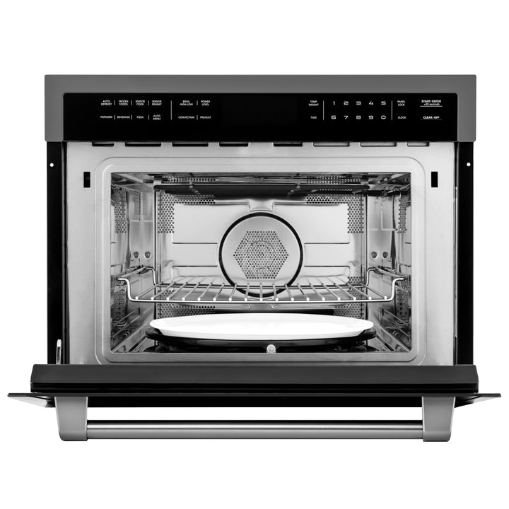 ZLINE 24 Inch Built-In Convection Microwave Oven with Speed Cooking & Sensor Technology - Perfect for Modern Kitchens, Small Spaces & Quick Meal Prep