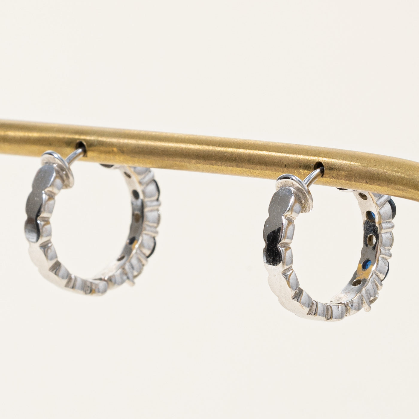 Exquisite 0.54ctw Sapphire and Diamond Hoop Earrings - 14K Gold Elegant Jewelry for Women | Perfect for Weddings, Anniversaries & Special Occasions