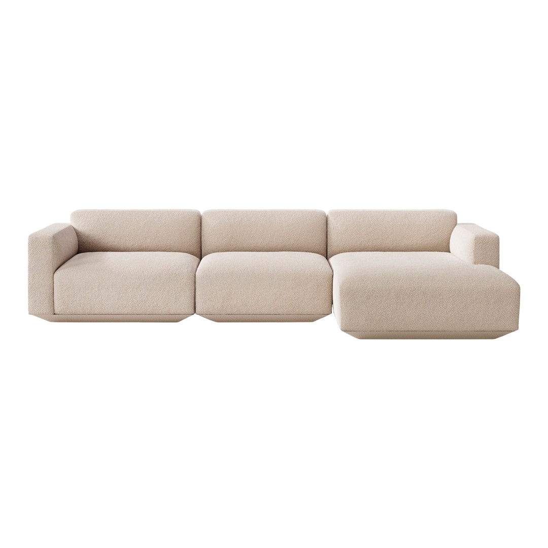 Develius Models E & F 3-Seater Sofa with Chaise Lounge - Modern Living Room Furniture for Small Spaces, Apartments & Home Theater Seating