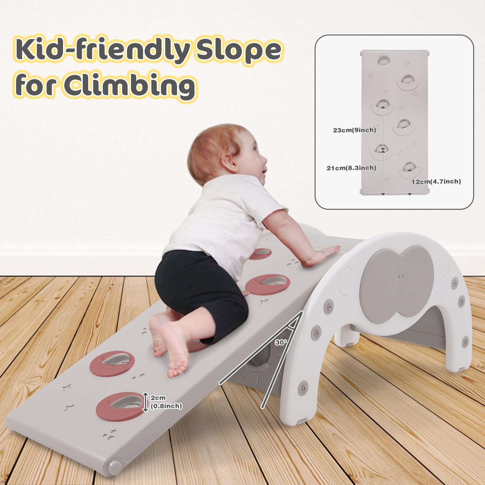 3-in-1 Kids Indoor Climber with Slide & Rocking Chair - Montessori Climbing Toy for Toddlers Boys & Girls | Freestanding Play Set for Home, Daycare & Preschool Activities
