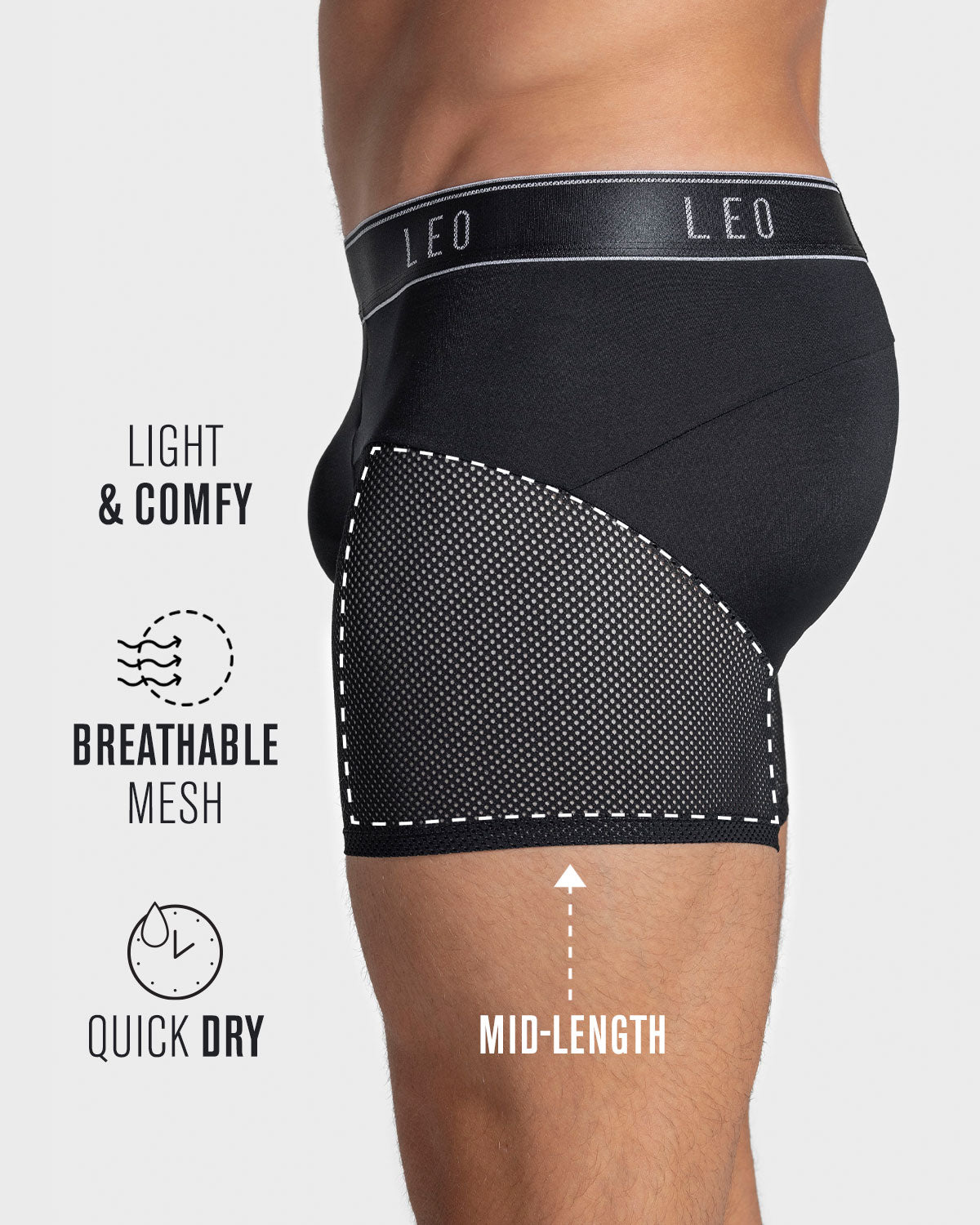 Breathable High-Tech Mesh Boxer Briefs with Ergonomic Support Pouch - Perfect for Gym, Running & Everyday Comfort