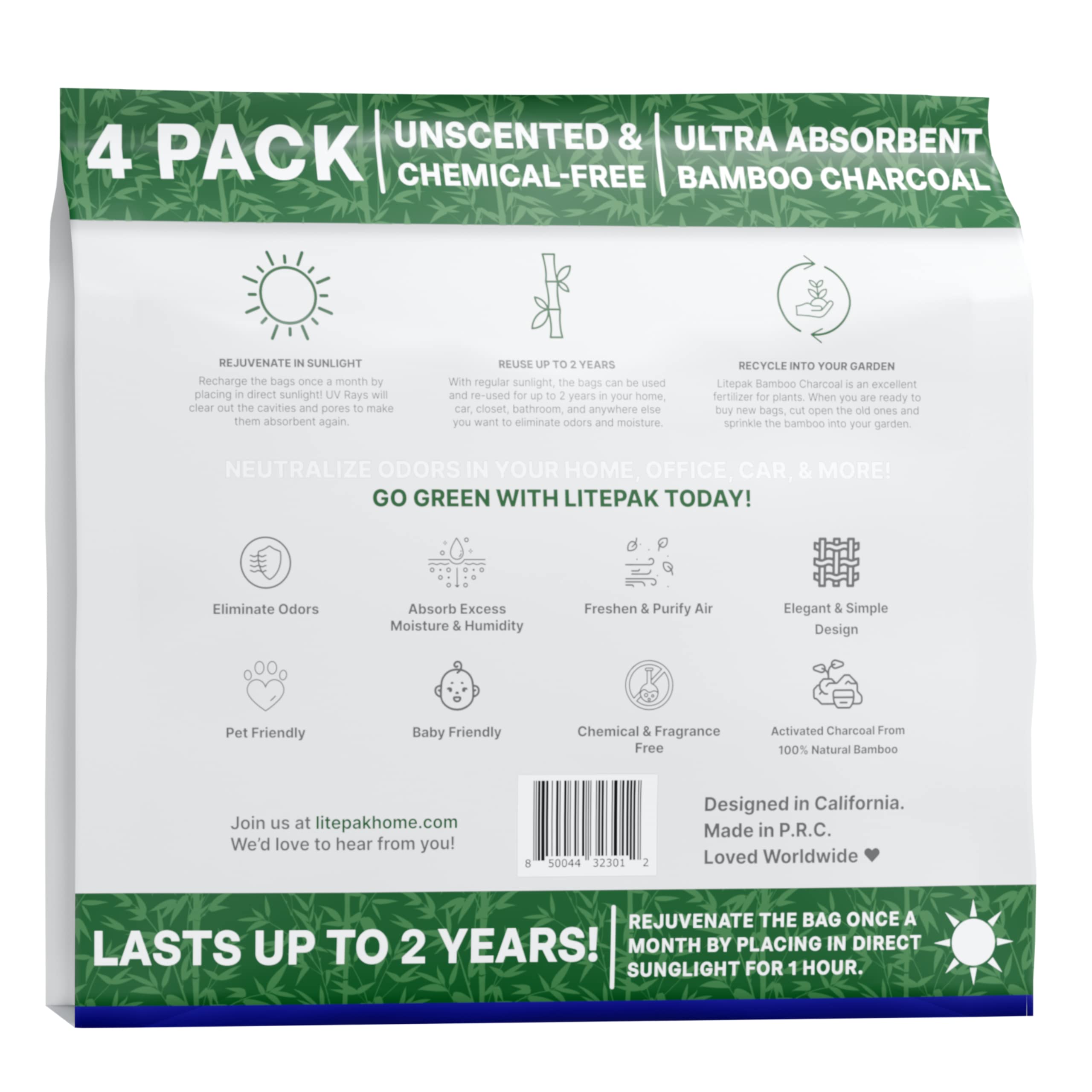 **Litepak Shoe Deodorizer & Odor Eliminator – 16 Pack Activated Charcoal Bags for Shoes, Gym Bags, Boots, Closet & Car – Natural Bamboo Air Freshener – Perfect for Sports, Travel & Daily Use**