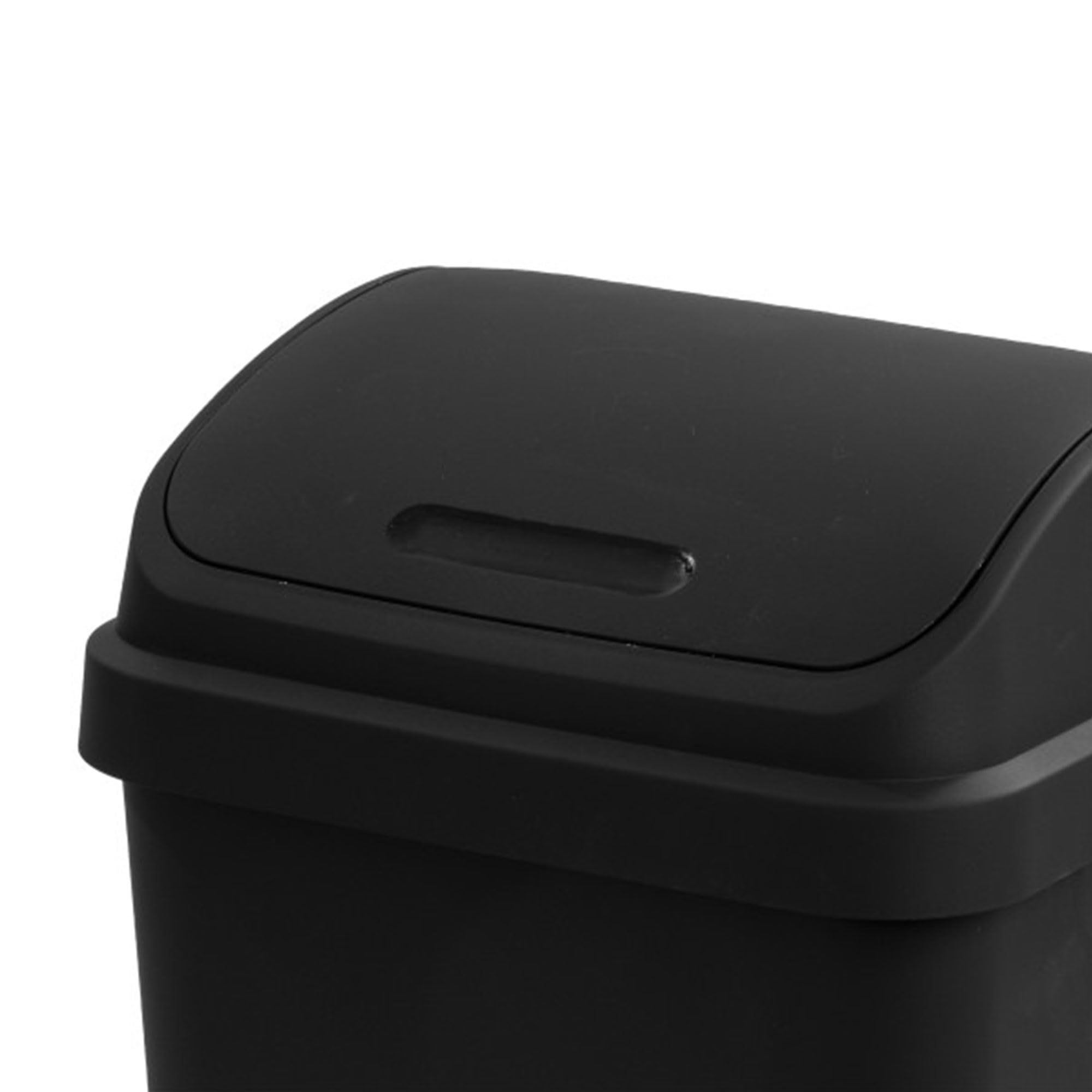 Sterilite 12-Pack 13 Gallon Black Kitchen Trash Cans with Swing Lid - Durable Plastic Garbage Bins for Home, Office & Restaurant Use