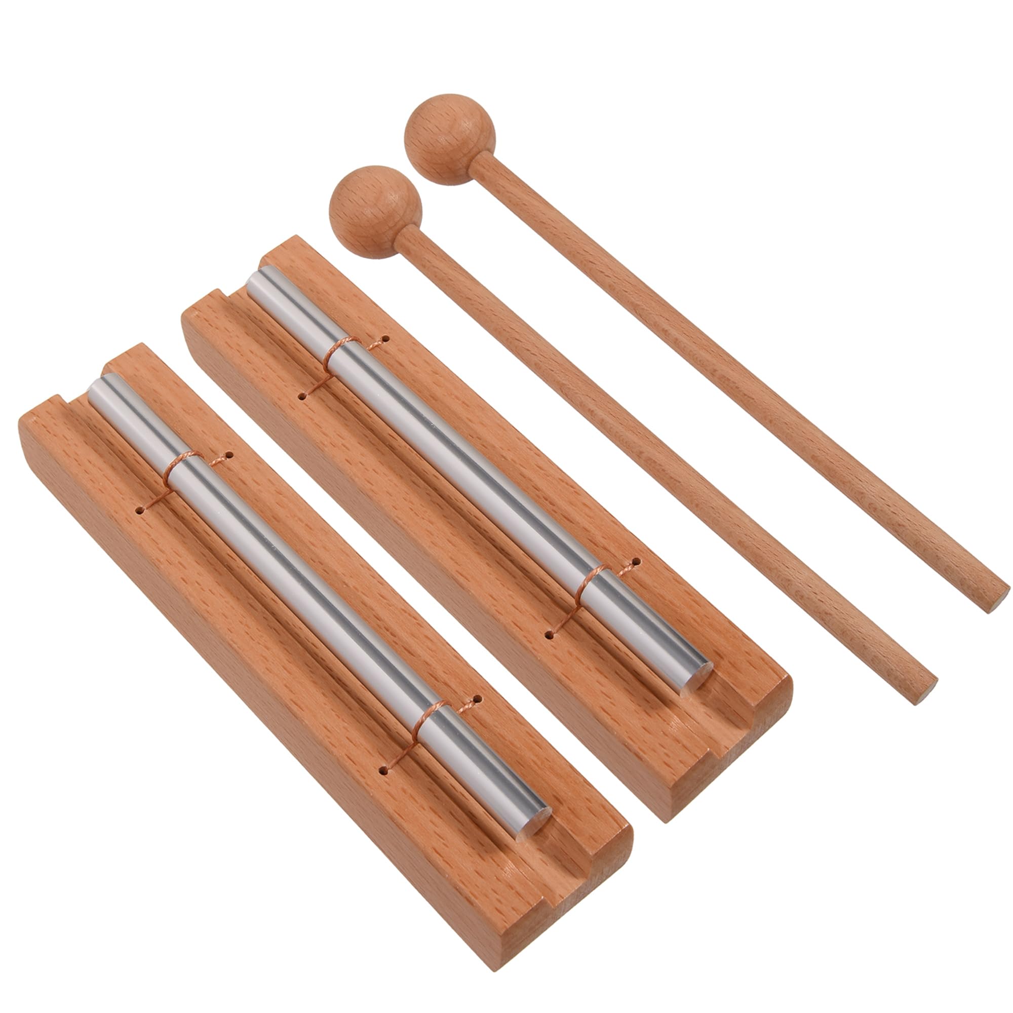 2 Pack Handheld Zen Chime Bells for Teachers - Solo Responsive Meditation Chime with Mallet for Classroom Management, Mindfulness & Yoga Practice - Perfect for School, Therapy Sessions & Relaxation Spaces