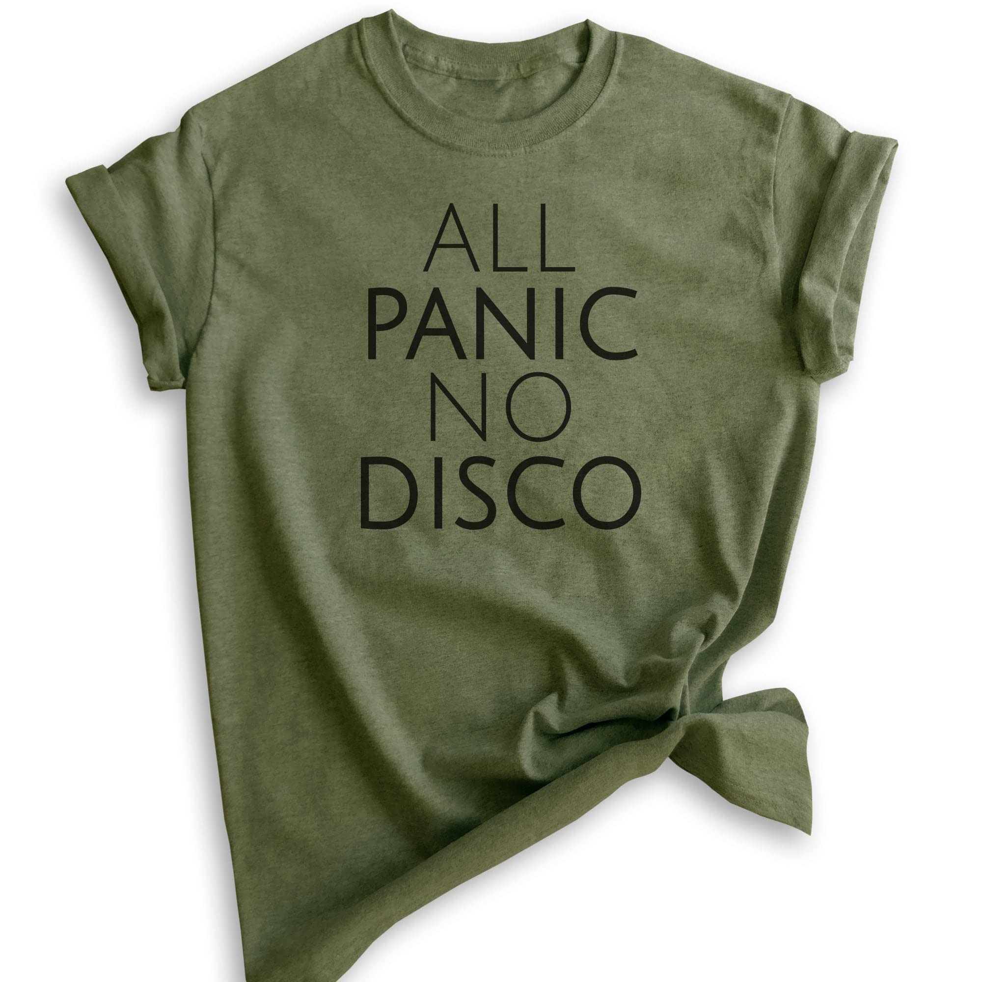 All Panic No Disco Shirt - Unisex Anxiety Relief T-Shirt for Women & Men - Funny Nervous Introvert Graphic Tee - Perfect for Social Events, Parties & Everyday Wear