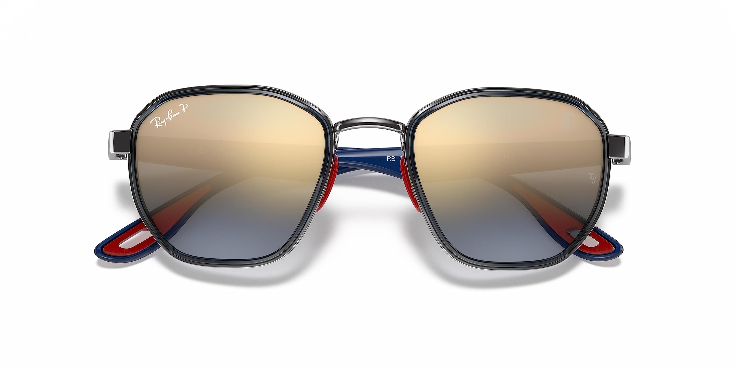 Ray-Ban RB3674M Scuderia Ferrari Collection Round Sunglasses for Men & Women – Polarized UV Protection Aviator Shades for Driving, Sports & Outdoor Activities