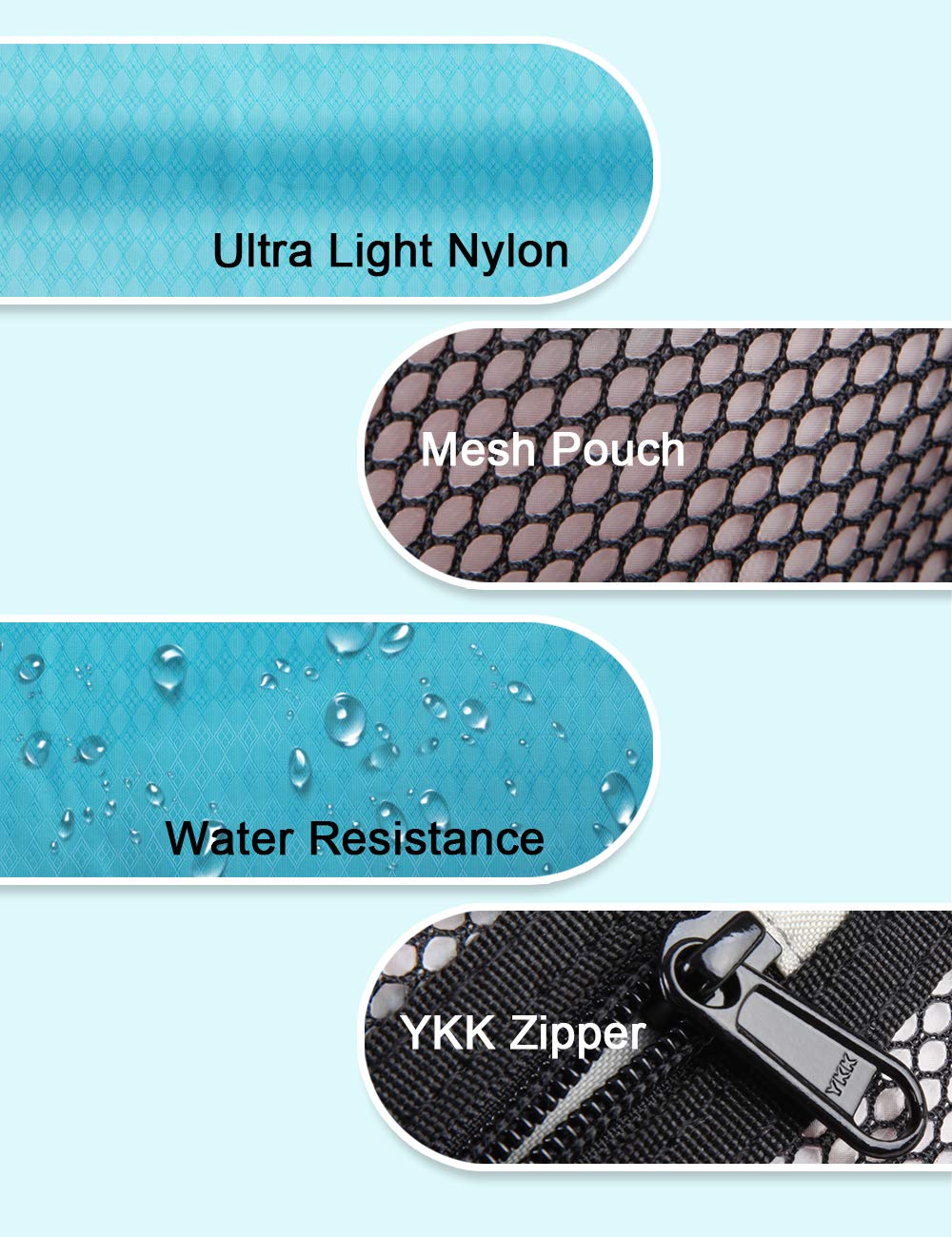 GOX Travel Toiletry Bag - Waterproof Dopp Kit for Men & Women, Ultra-Light Cosmetic Makeup Organizer with Hanging Hook (Turquoise) - Perfect for Camping, Gym, Business Trips & Air Travel