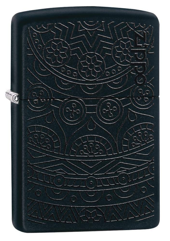 Zippo Black Matte Pocket Lighter - Classic Windproof Design with Tone on Tone Finish | Perfect for Outdoor Adventures, Camping & Everyday Carry