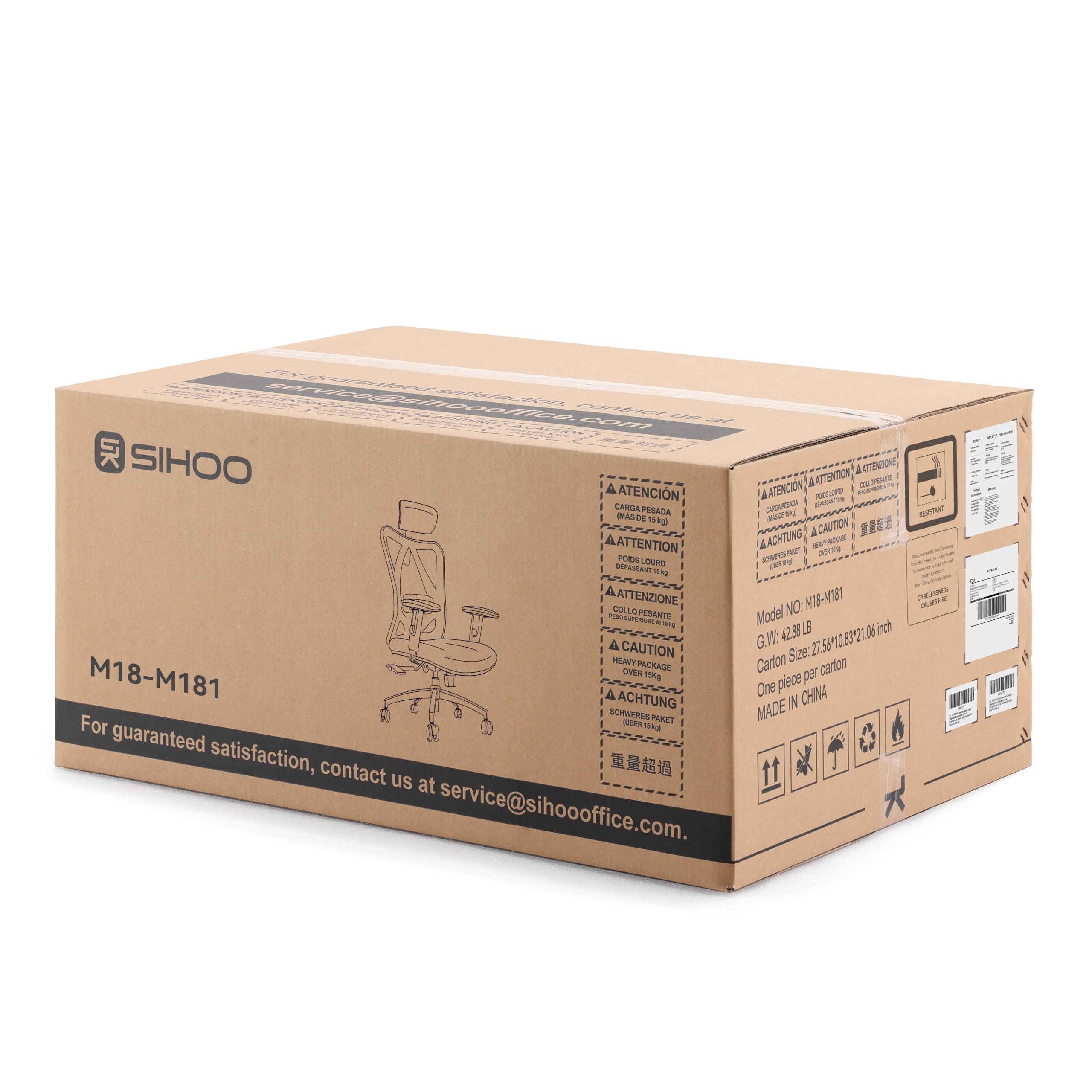 SIHOO M18 Ergonomic Office Chair - Adjustable Headrest & Lumbar Support, High Back Executive Swivel Chair for Home Office & Gaming, Light Green - Perfect for Long Work Hours & Comfortable Workspace Setup
