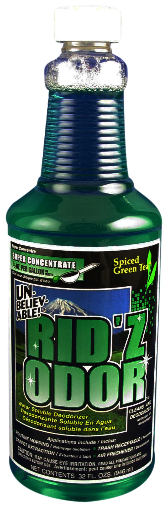 UKO-511 32 Oz. Spiced Green Tea Super Concentrated Odor Eliminator - Case of 12 - Long-Lasting Deodorizer for Home, Car, Gym & Pet Areas - Fresh Scent & Powerful Stain Removal