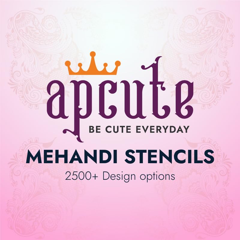 APCUTE 8-Piece Full Hand Mehendi Stencil Set | Temporary Henna Tattoo Stickers for Women & Girls | Easy 4-Step Application (Designs 168,169,208,209) | Perfect for Weddings, Festivals & Cultural Celebrations