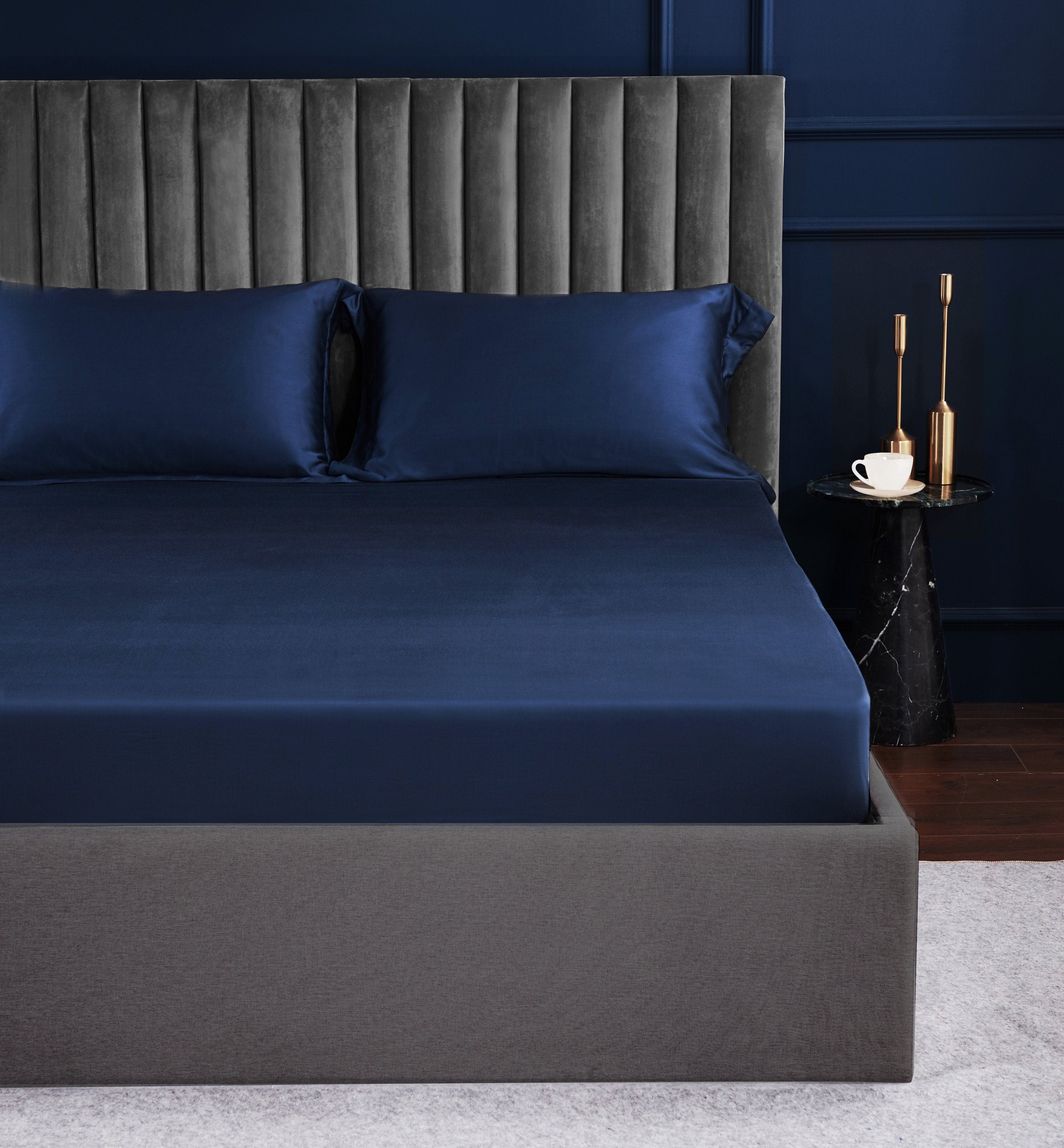 Premium TENCEL™ LF Empress Blue Quilt Cover Set - Luxurious Bedding for Master Suite & Guest Room Decor