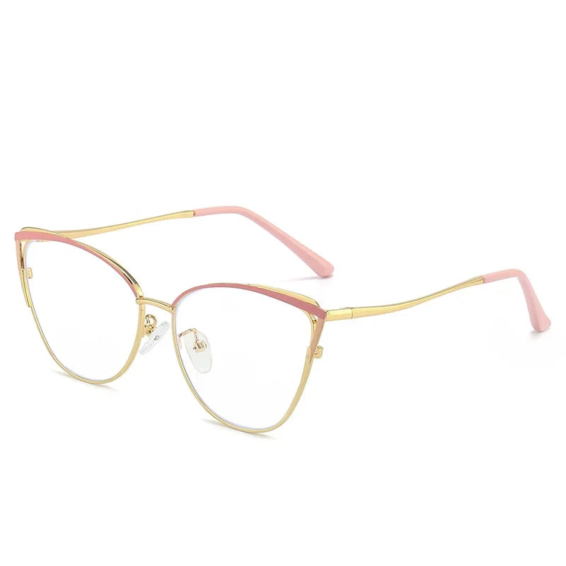 Aror Women's Full Rim Oval Cat Eye Alloy Eyeglasses Frame 9740 - Stylish Retro Glasses for Women, Perfect for Office, Reading & Fashion Accessories