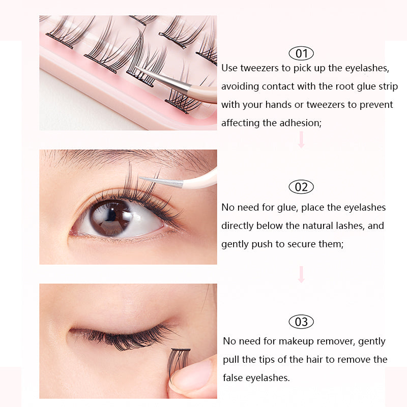 EverBab x ZANMANG LOOPY Christmas Gradient False Eyelashes - Self-Adhesive Natural Lashes for Holiday Parties & Festive Makeup Looks